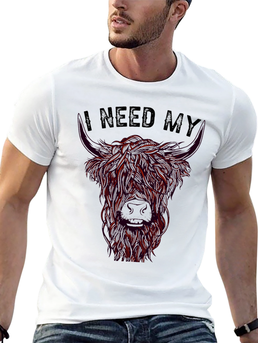 I Need My Highland Cow T-Shirt - Black
