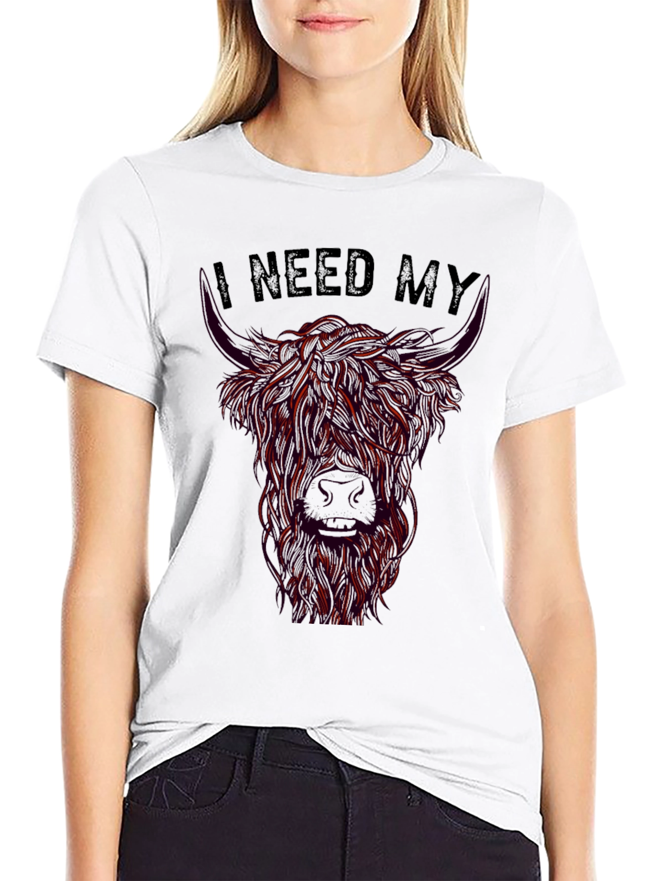 I Need My Highland Cow T-Shirt - Black