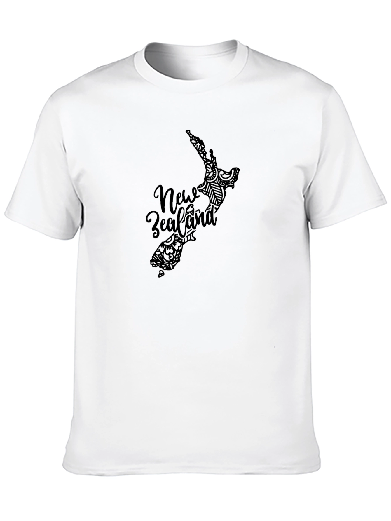 New Zealand Map Graphic Black T-Shirt
