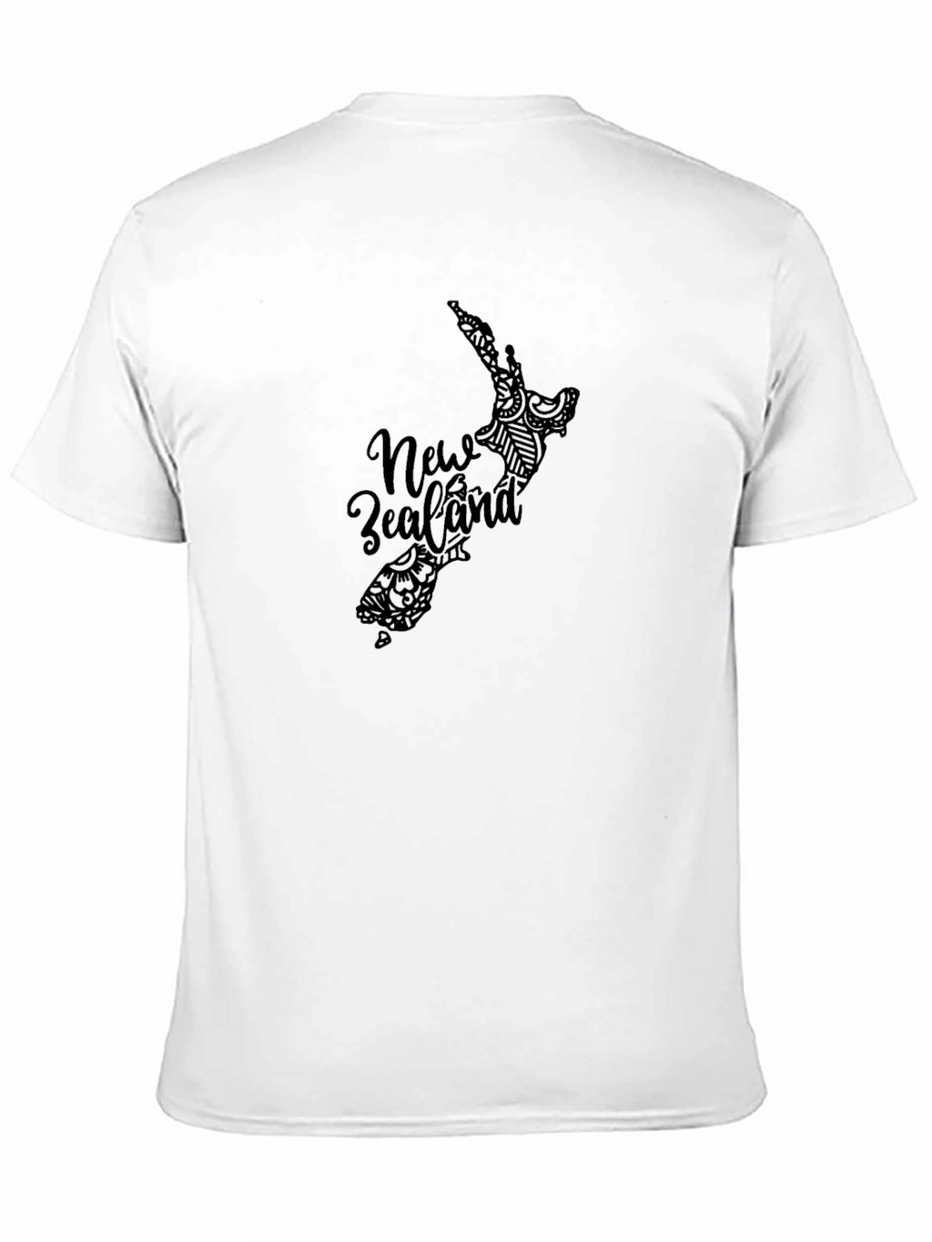 New Zealand Map Graphic Black T-Shirt