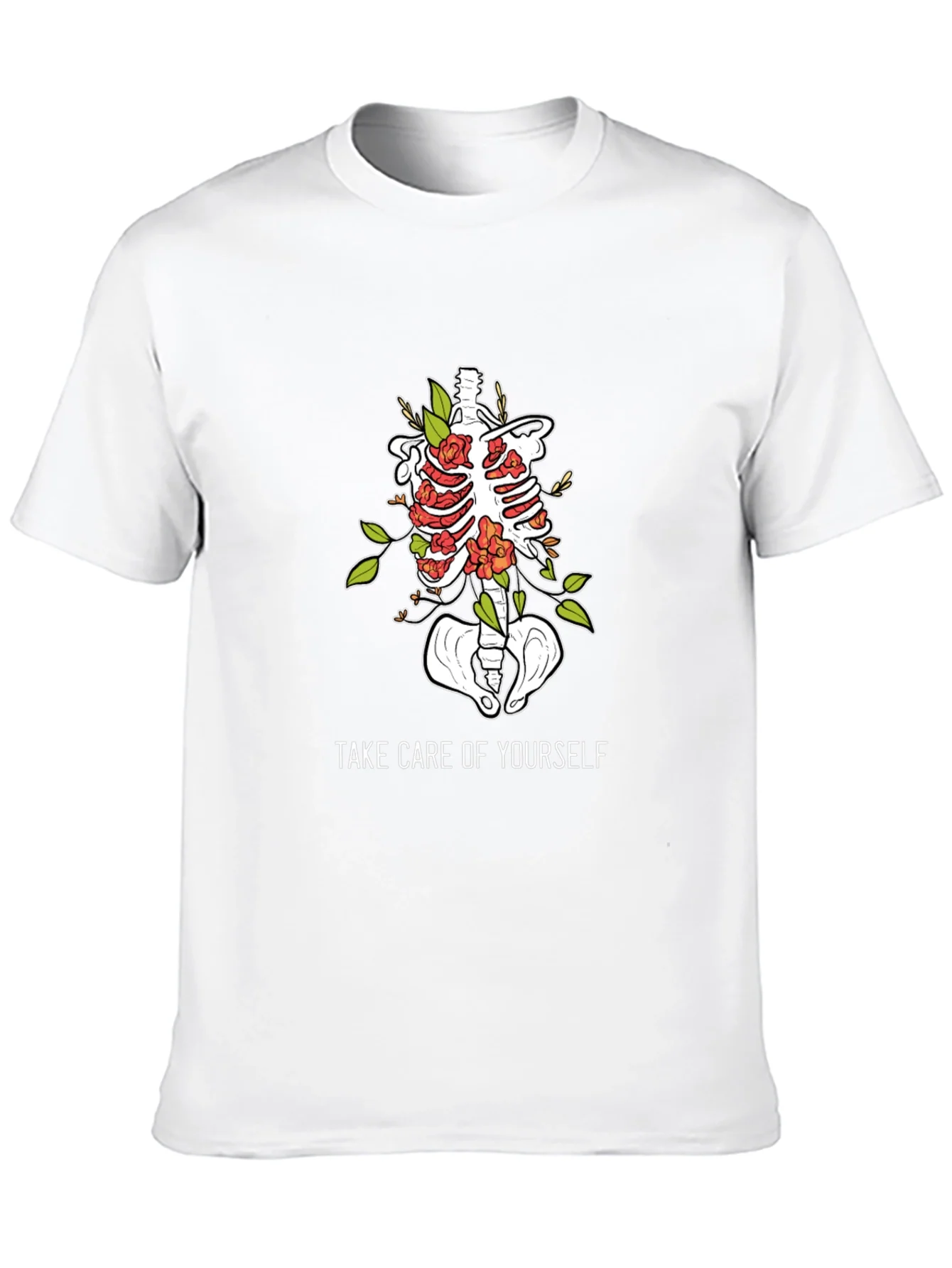 Anatomical Floral Ribcage T-Shirt