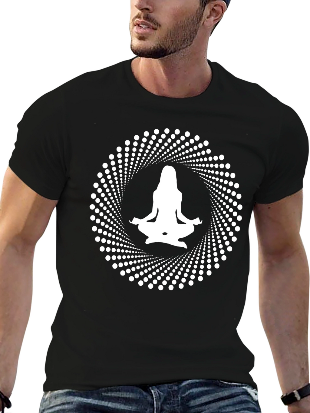 Yoga Pose Graphic Black T-Shirt