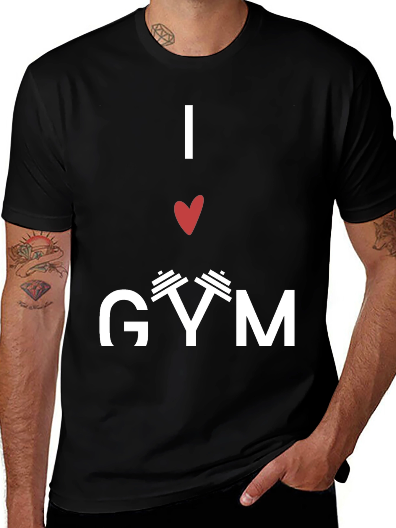 I Love Gym Black T-Shirt Fitness Workout