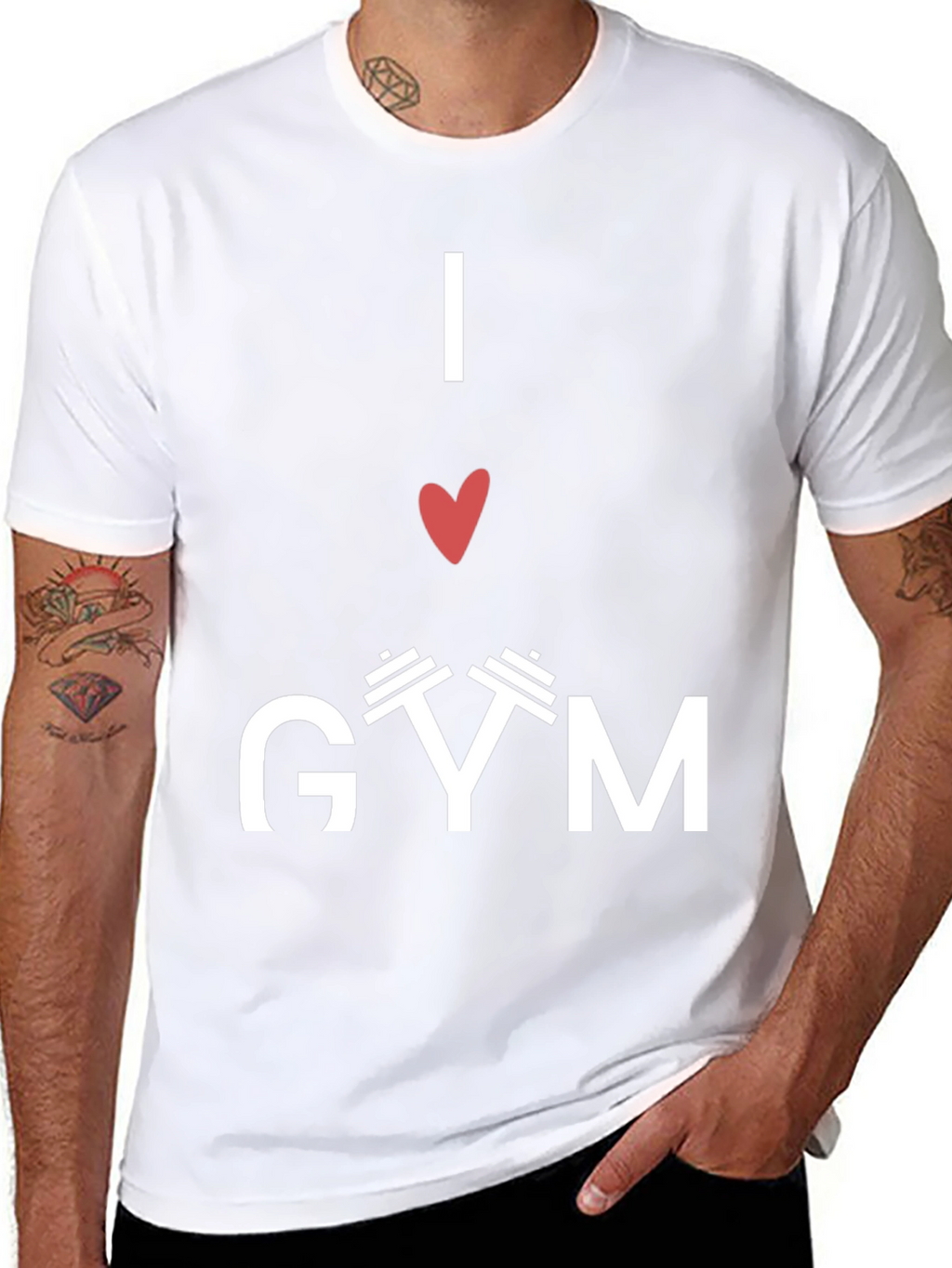 I Love Gym Black T-Shirt Fitness Workout