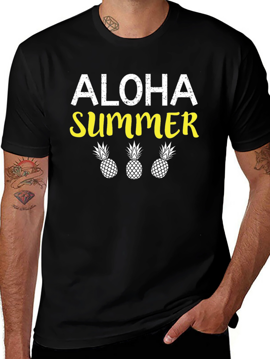 Aloha Summer Pineapple Graphic T-Shirt