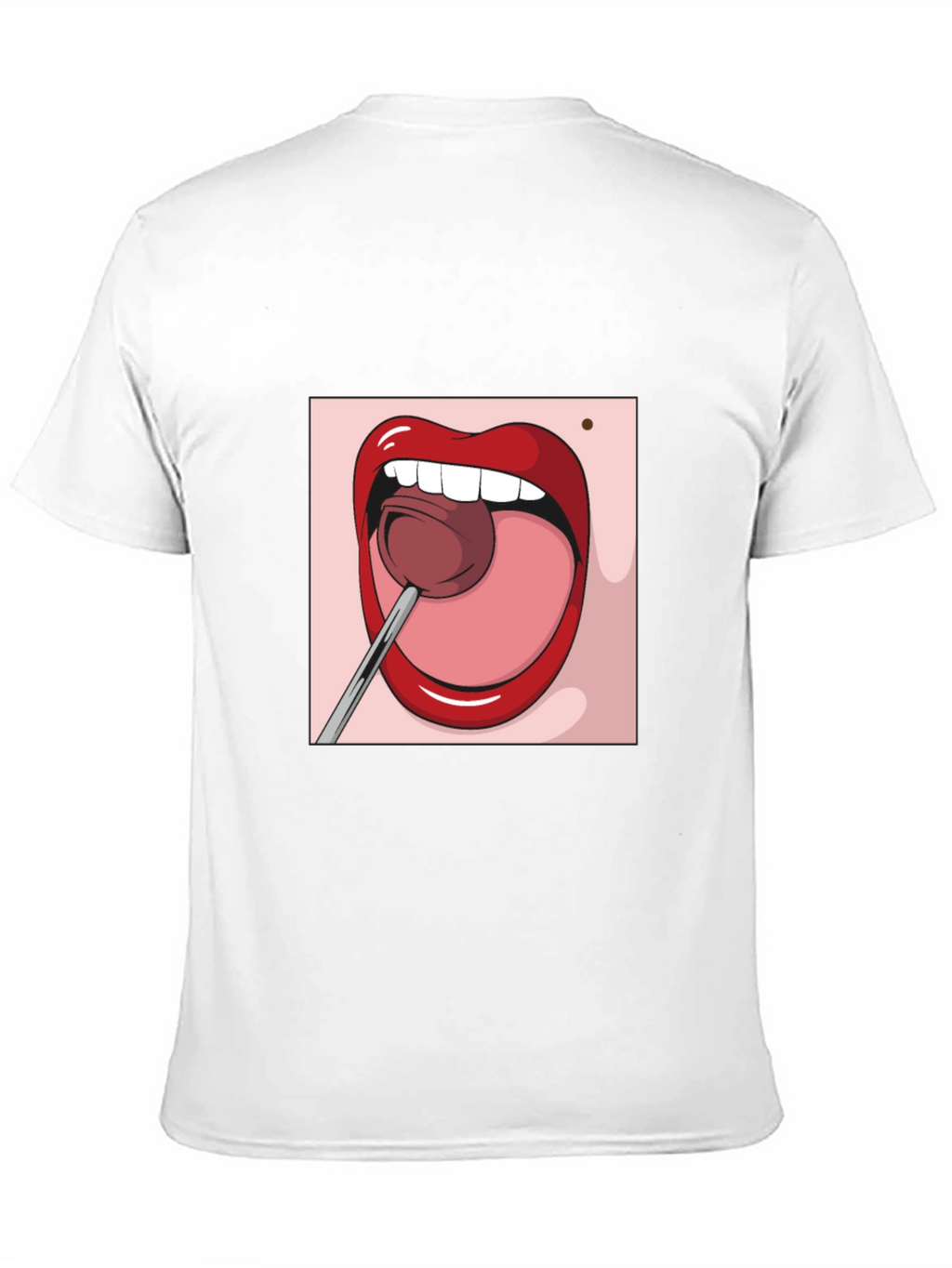 Cartoon Lips Lollipop Graphic Tee - Unisex