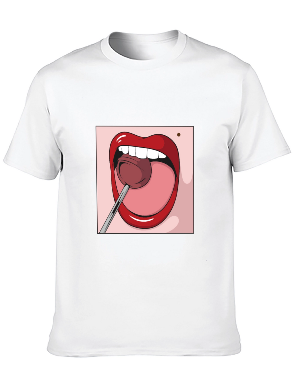 Cartoon Lips Lollipop Graphic Tee - Unisex