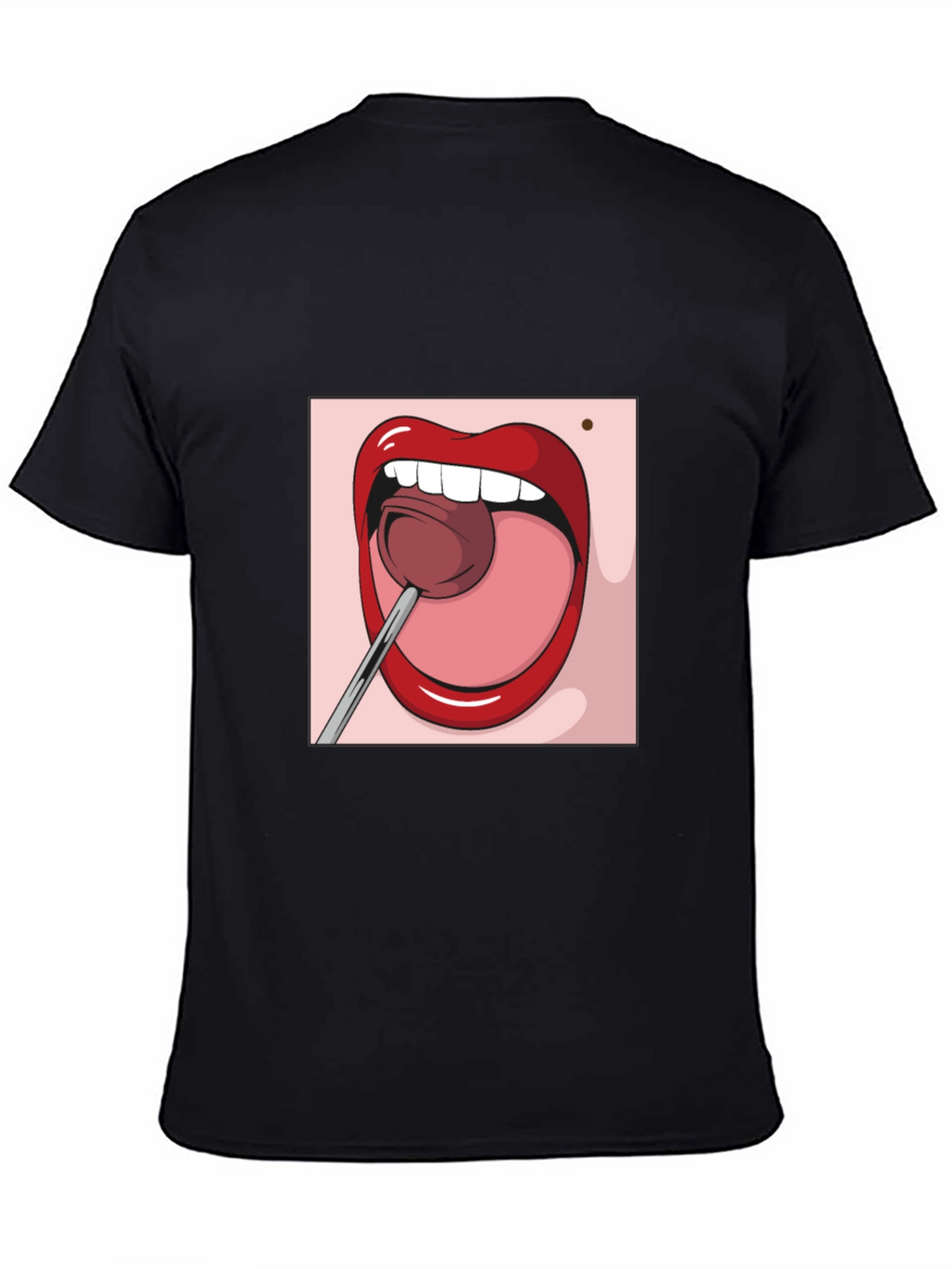 Cartoon Lips Lollipop Graphic Tee - Unisex