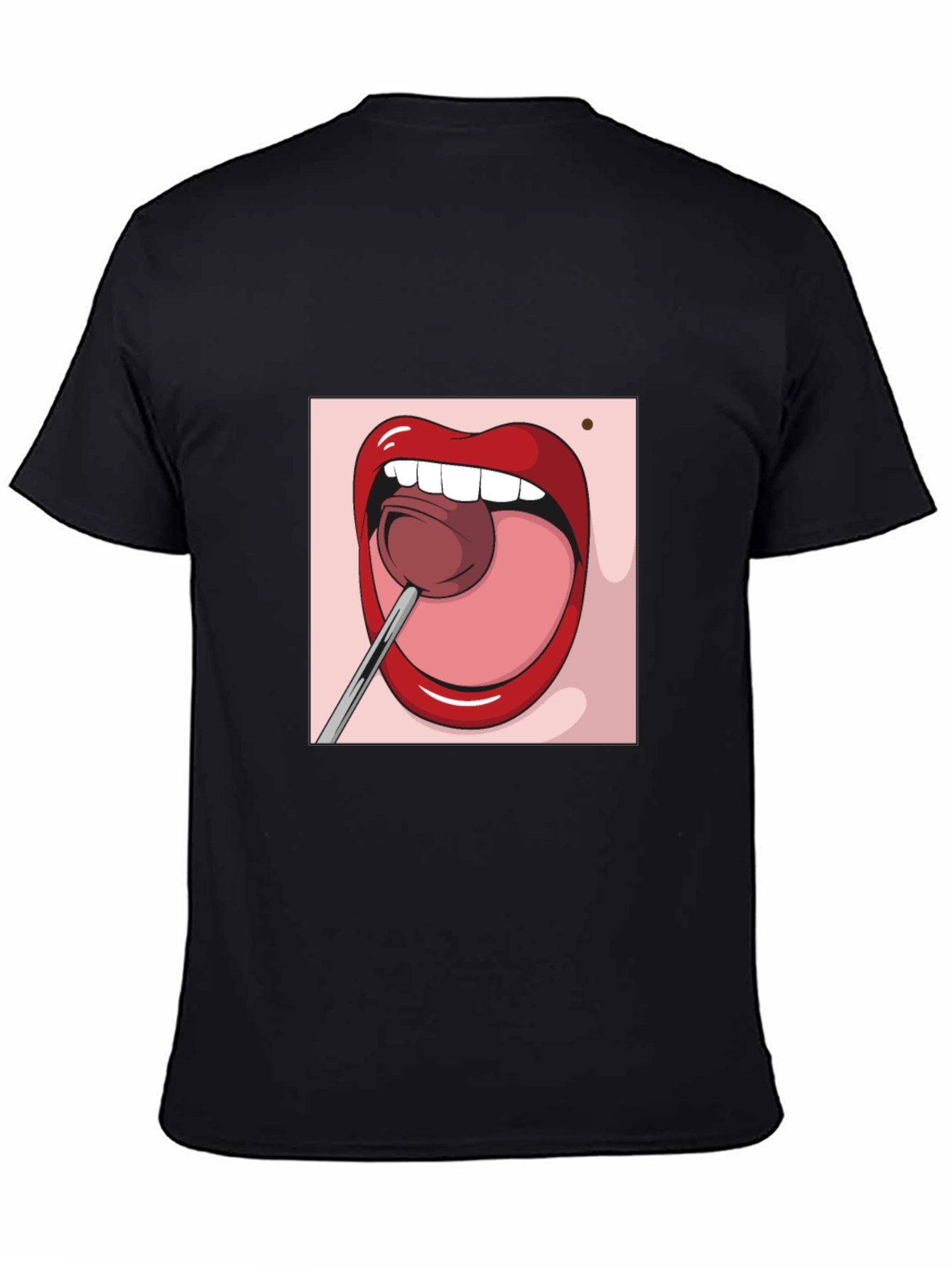 Cartoon Lips Lollipop Graphic Tee - Unisex