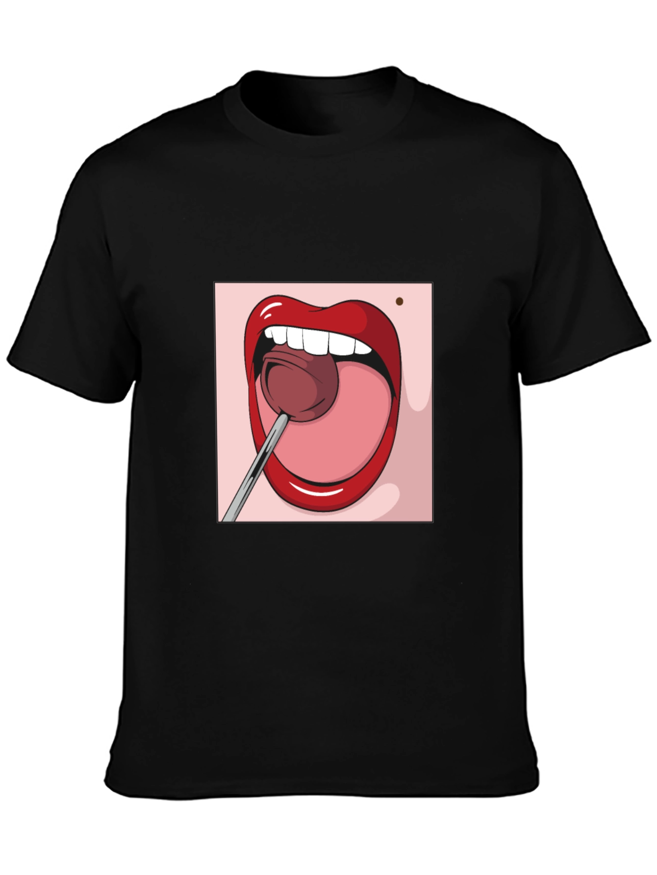 Cartoon Lips Lollipop Graphic Tee - Unisex