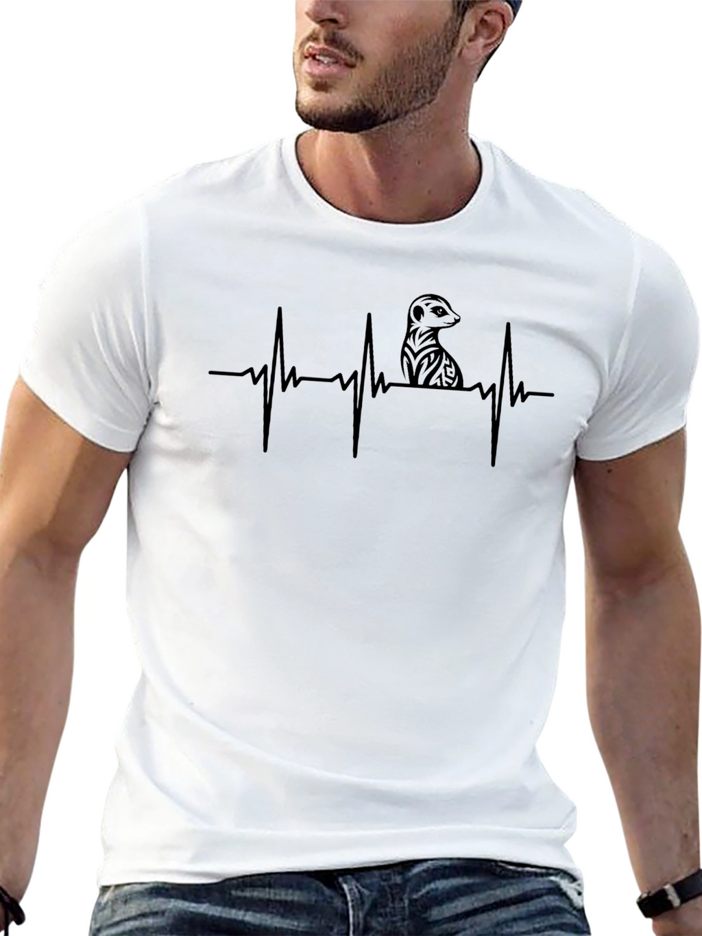 Meerkat Heartbeat T-Shirt - Stylish Graphic Tee