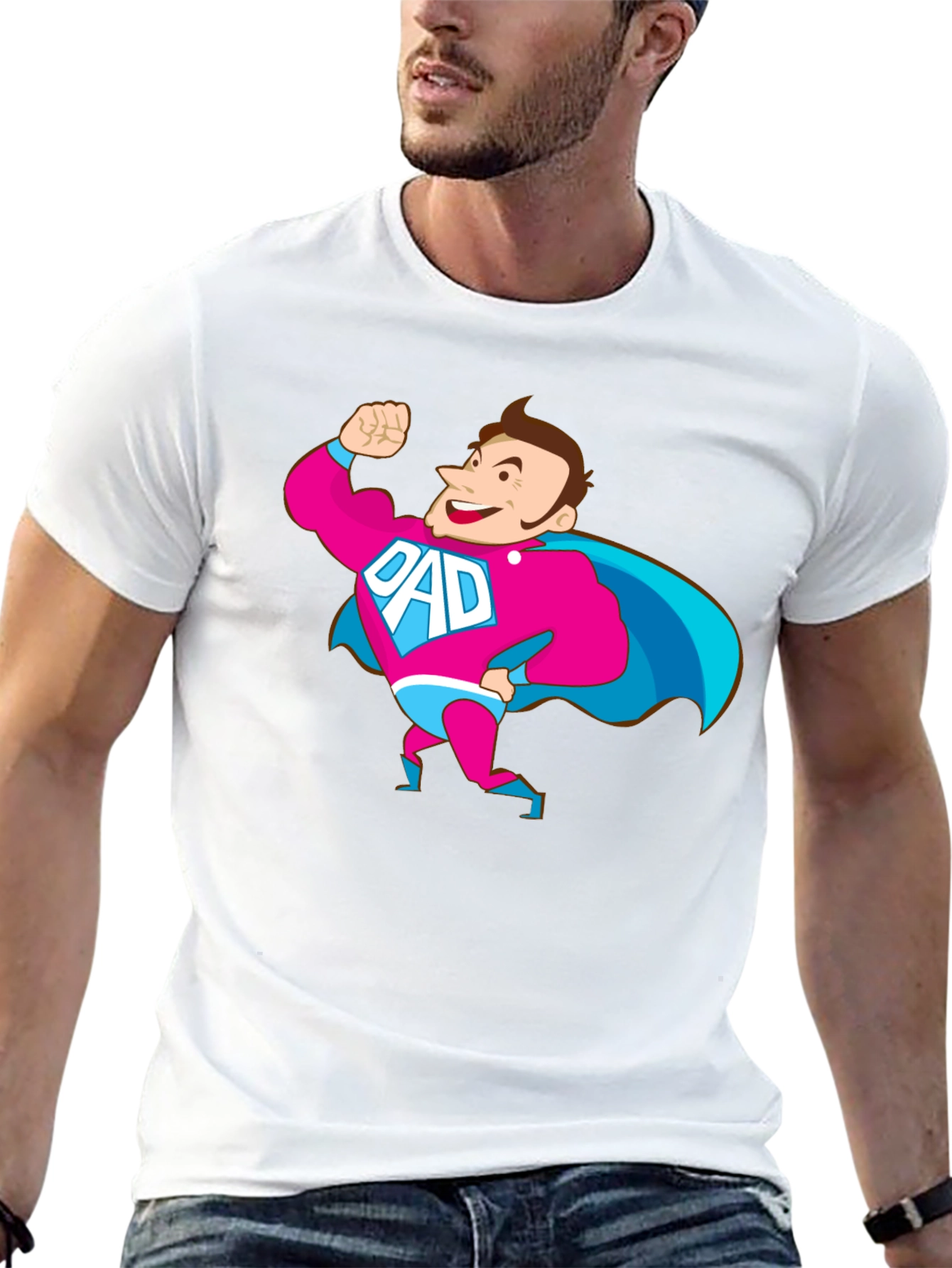 Super Dad Hero Graphic Novelty T-Shirt