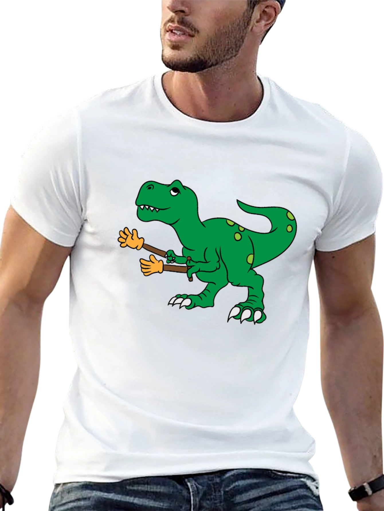 Dinosaur T-Rex with Fake Arms Funny Graphic Tee