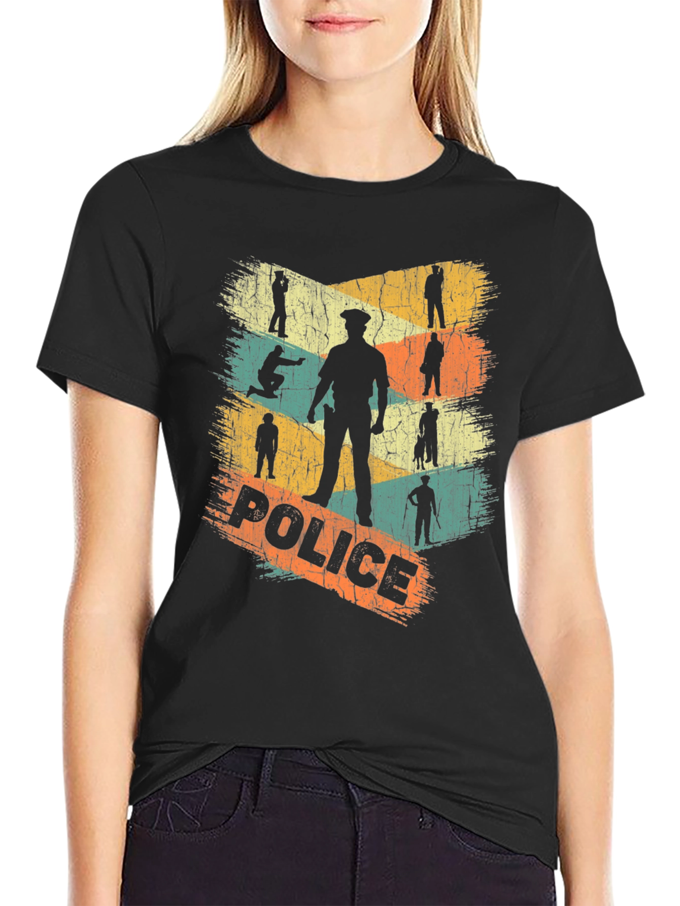 Vintage Police Silhouette Graphic Tee
