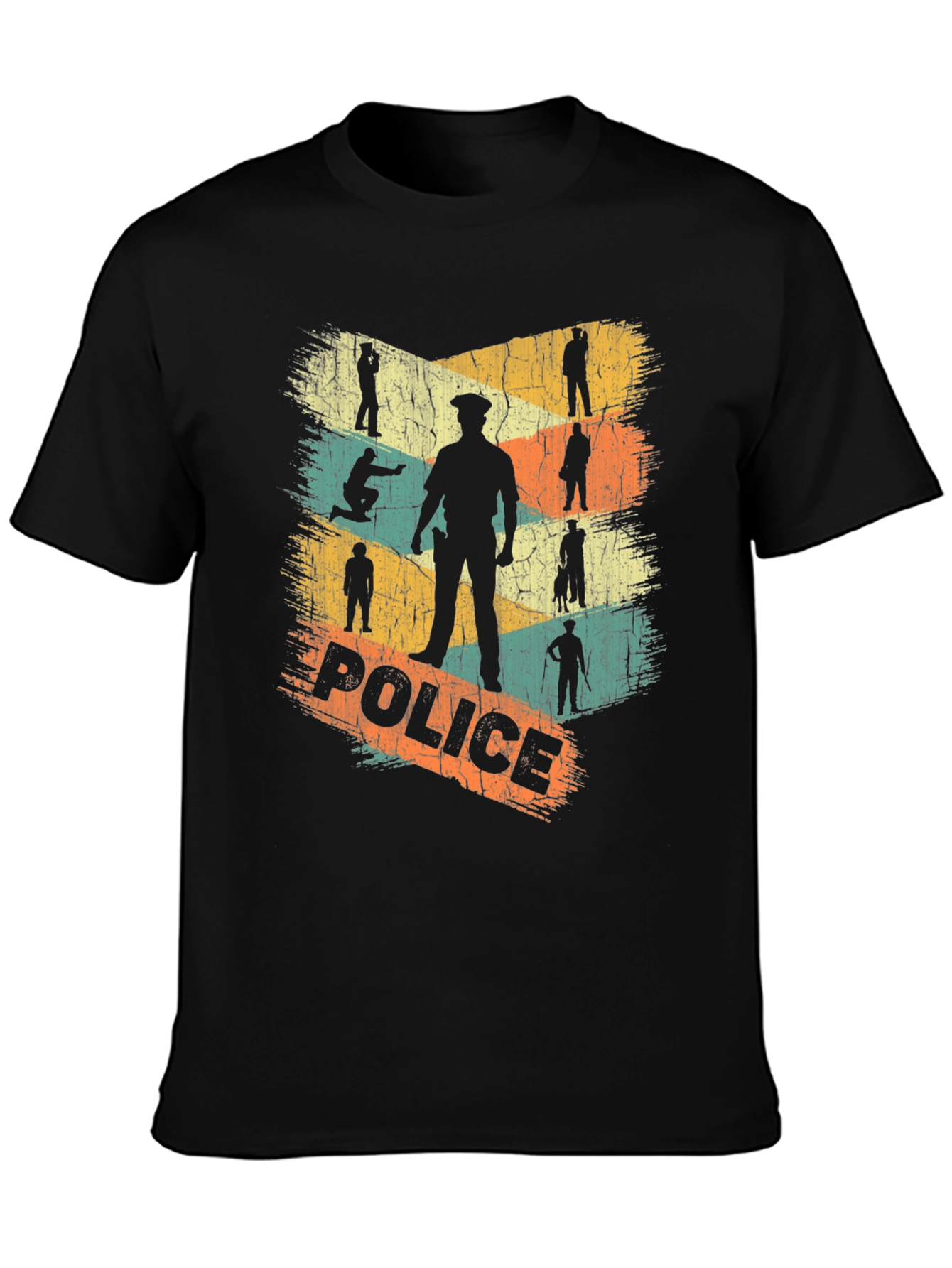 Vintage Police Silhouette Graphic Tee