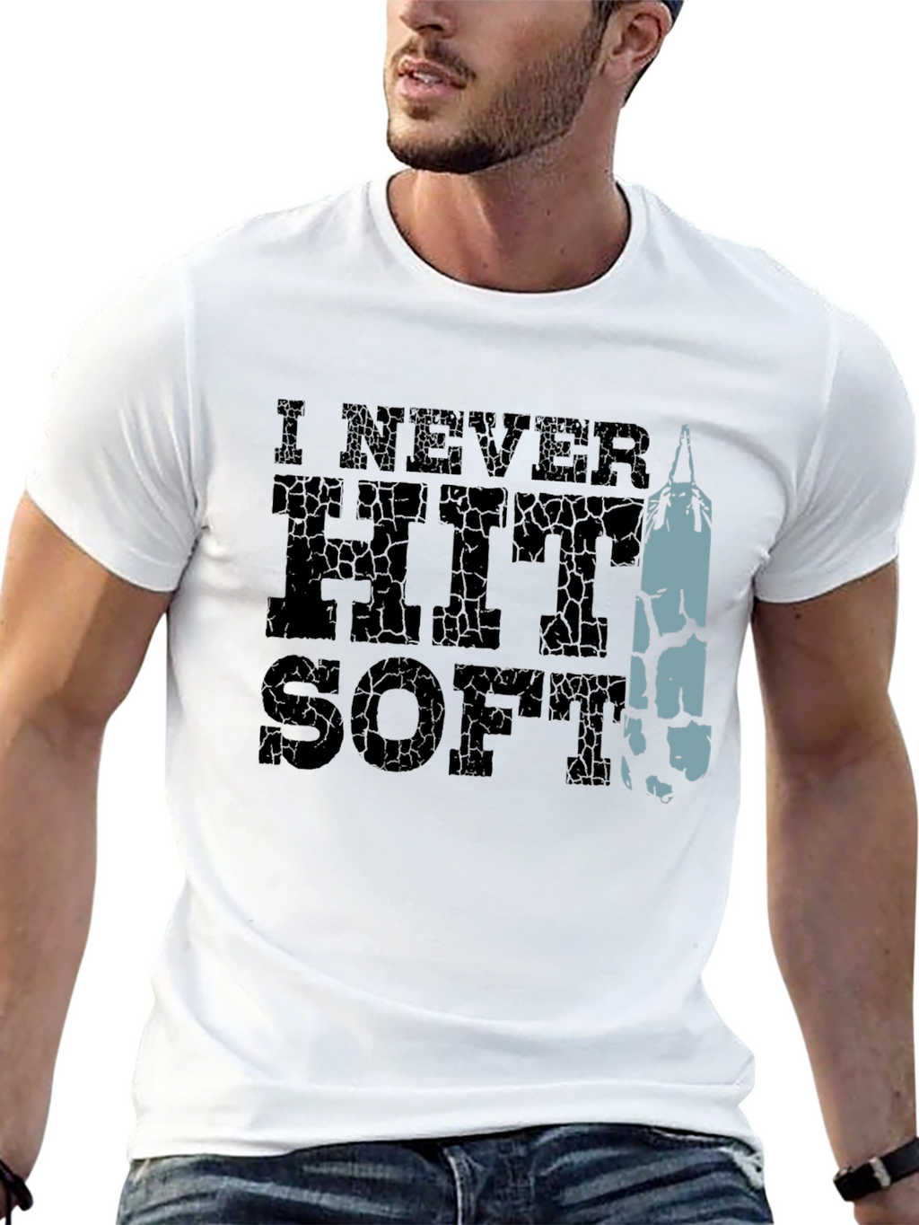 I Never Hit Soft Punching Bag Graphic T-Shirt