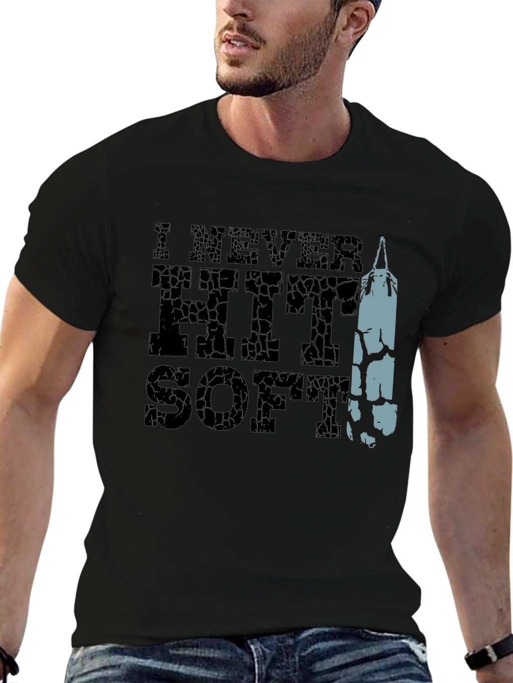 I Never Hit Soft Punching Bag Graphic T-Shirt