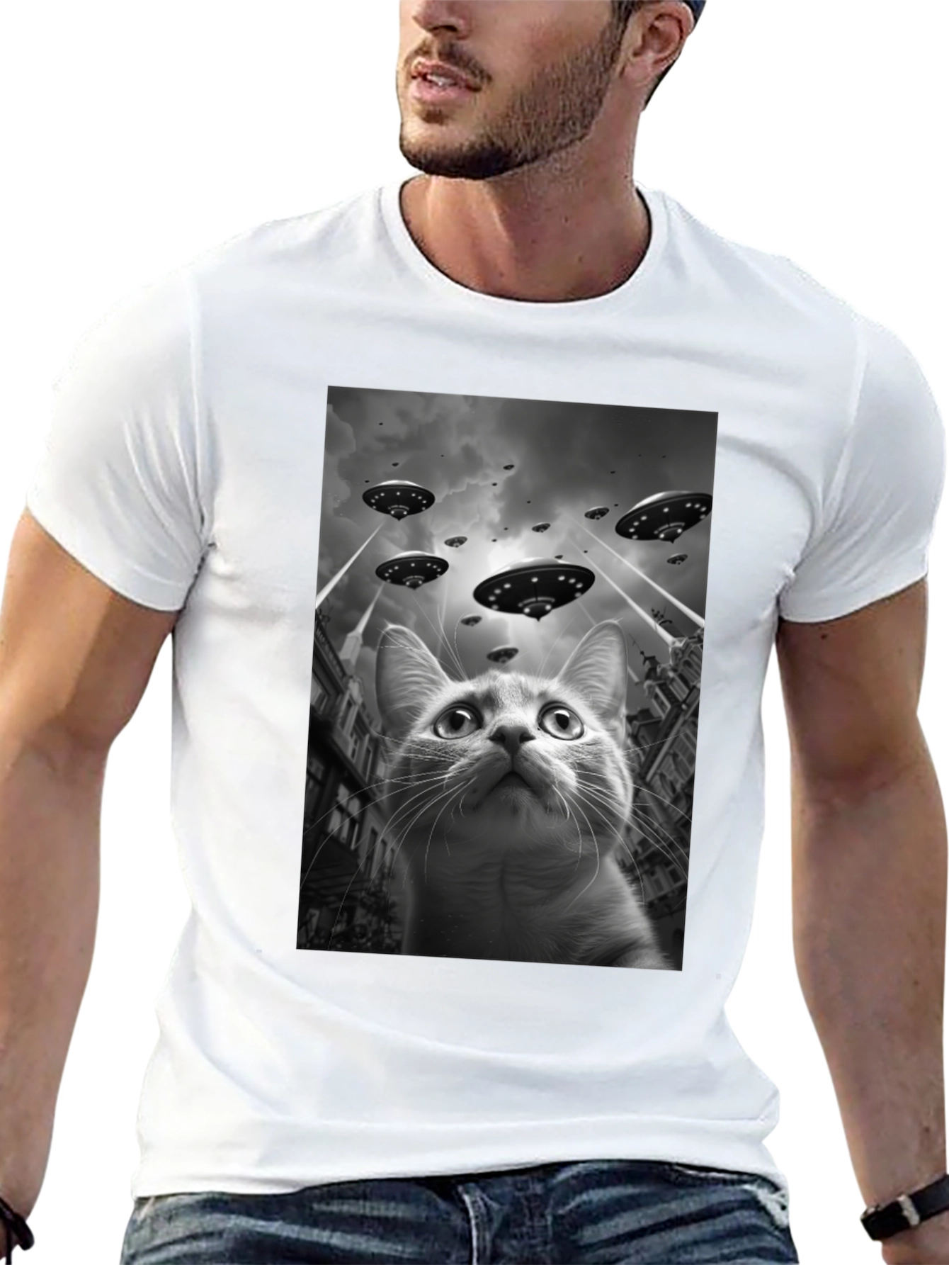 UFO Cat T-Shirt - Alien Invasion
