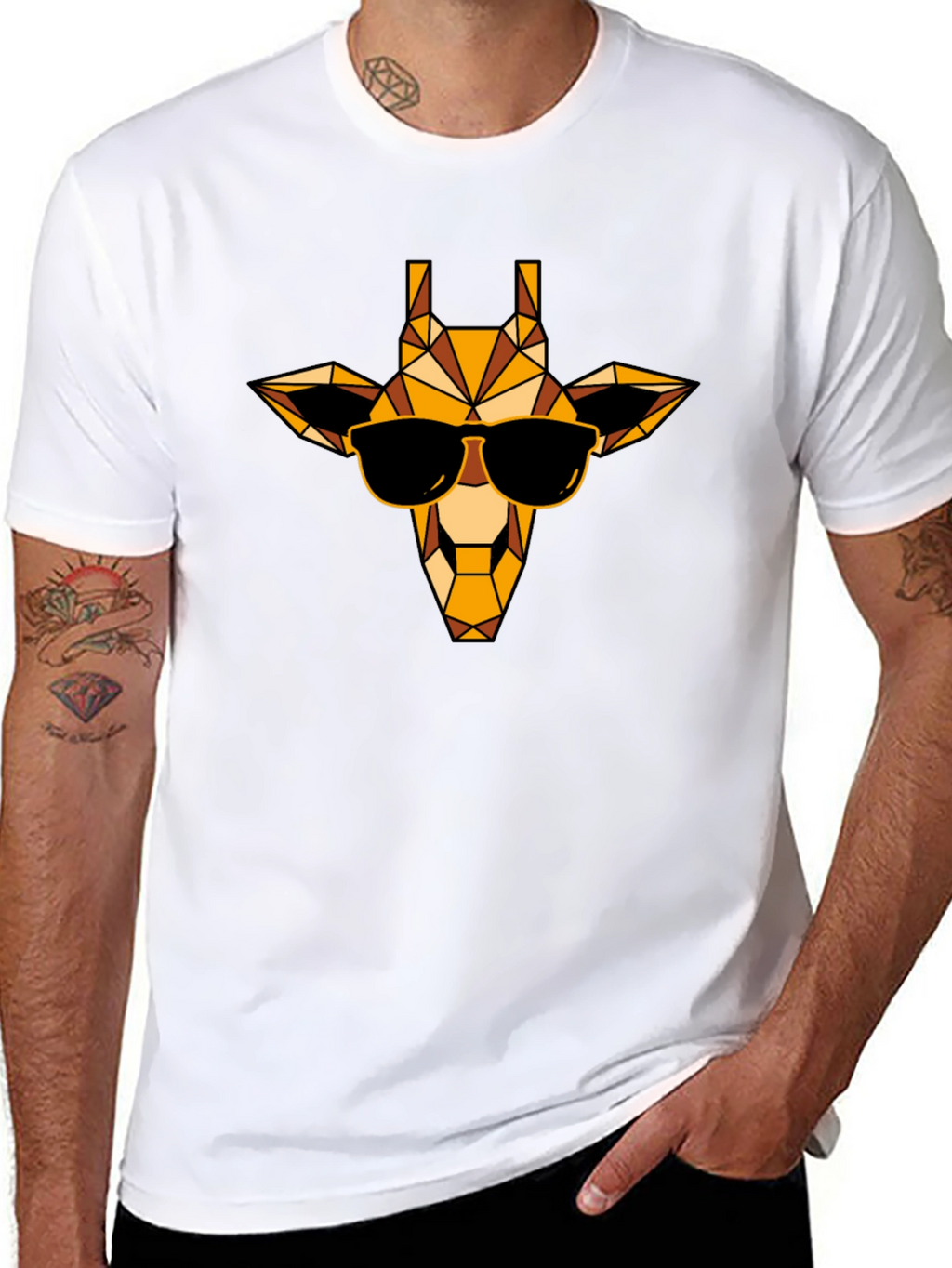 Cool Giraffe Graphic Tee - Black Casual Shirt
