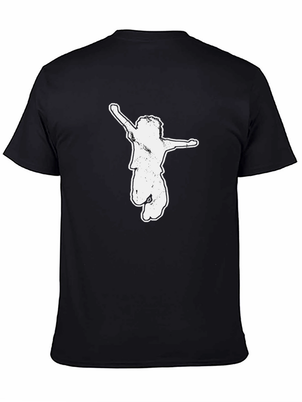 Black Graphic Tee - Jumping Kid Design
