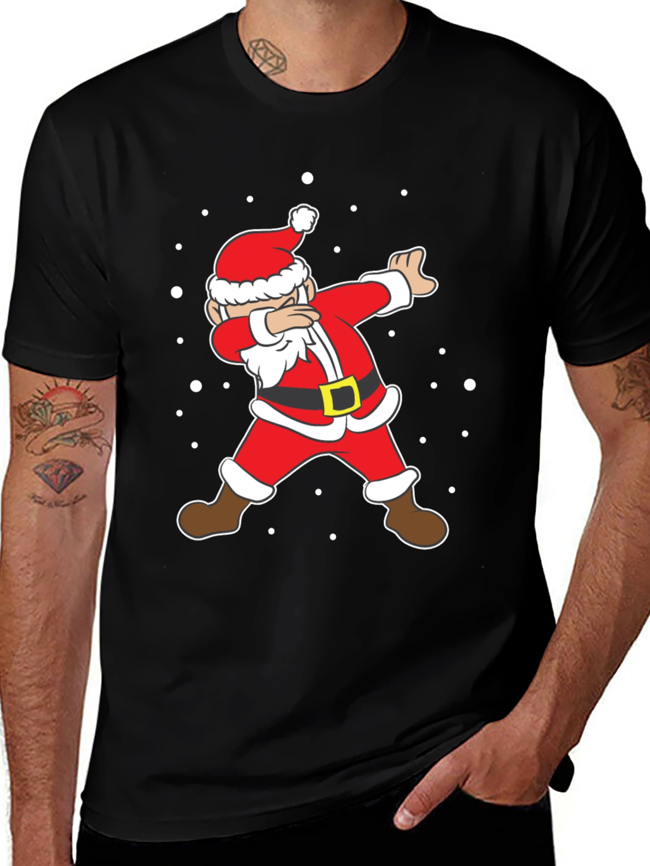 Dabbing Santa Christmas Graphic Tee