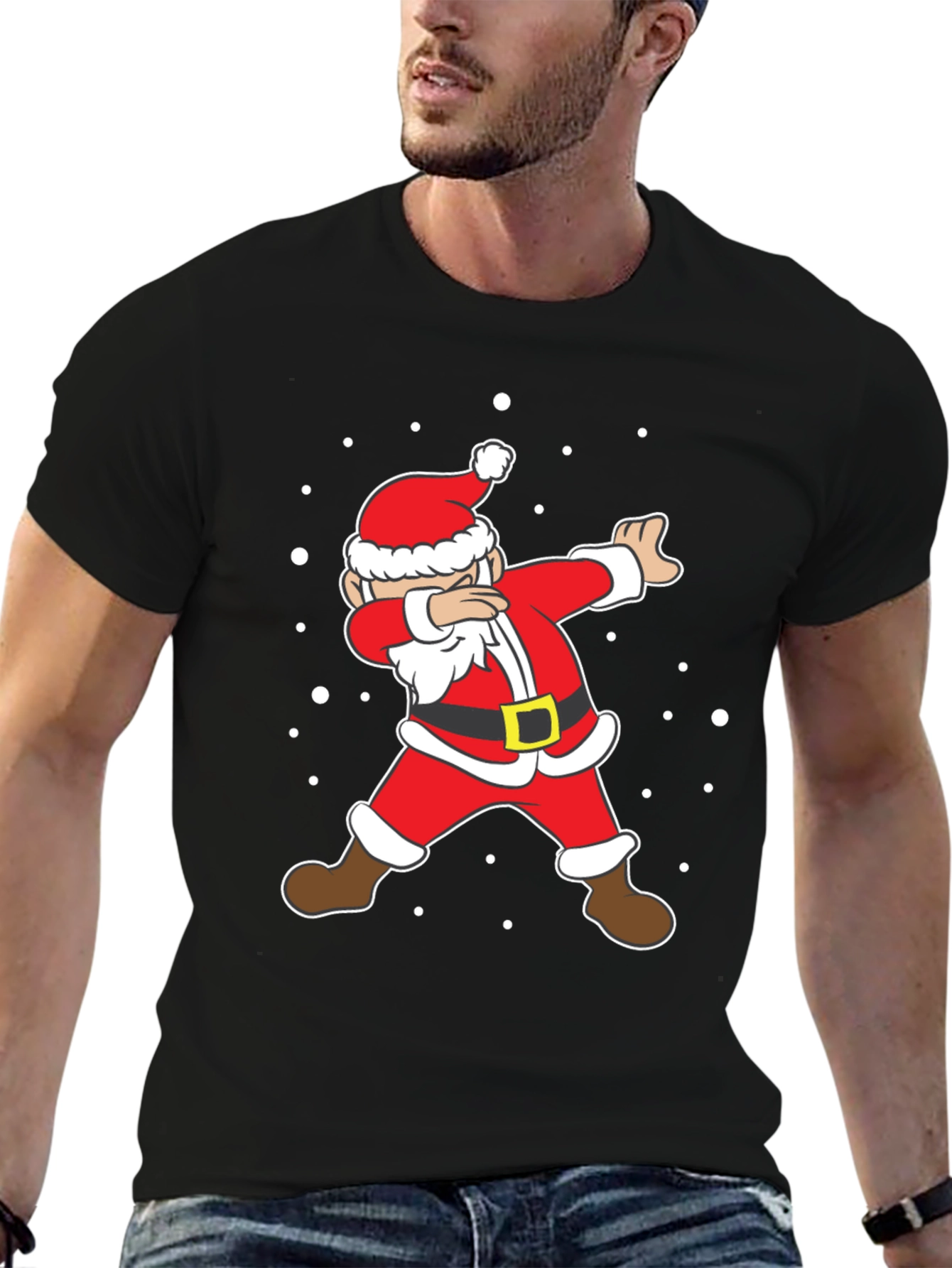 Dabbing Santa Christmas Graphic Tee