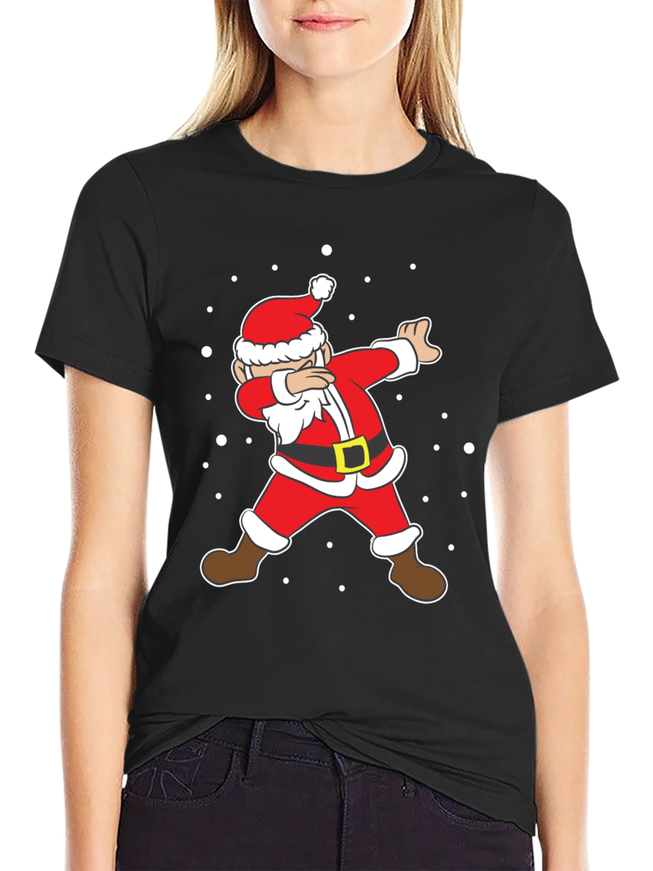 Dabbing Santa Christmas Graphic Tee