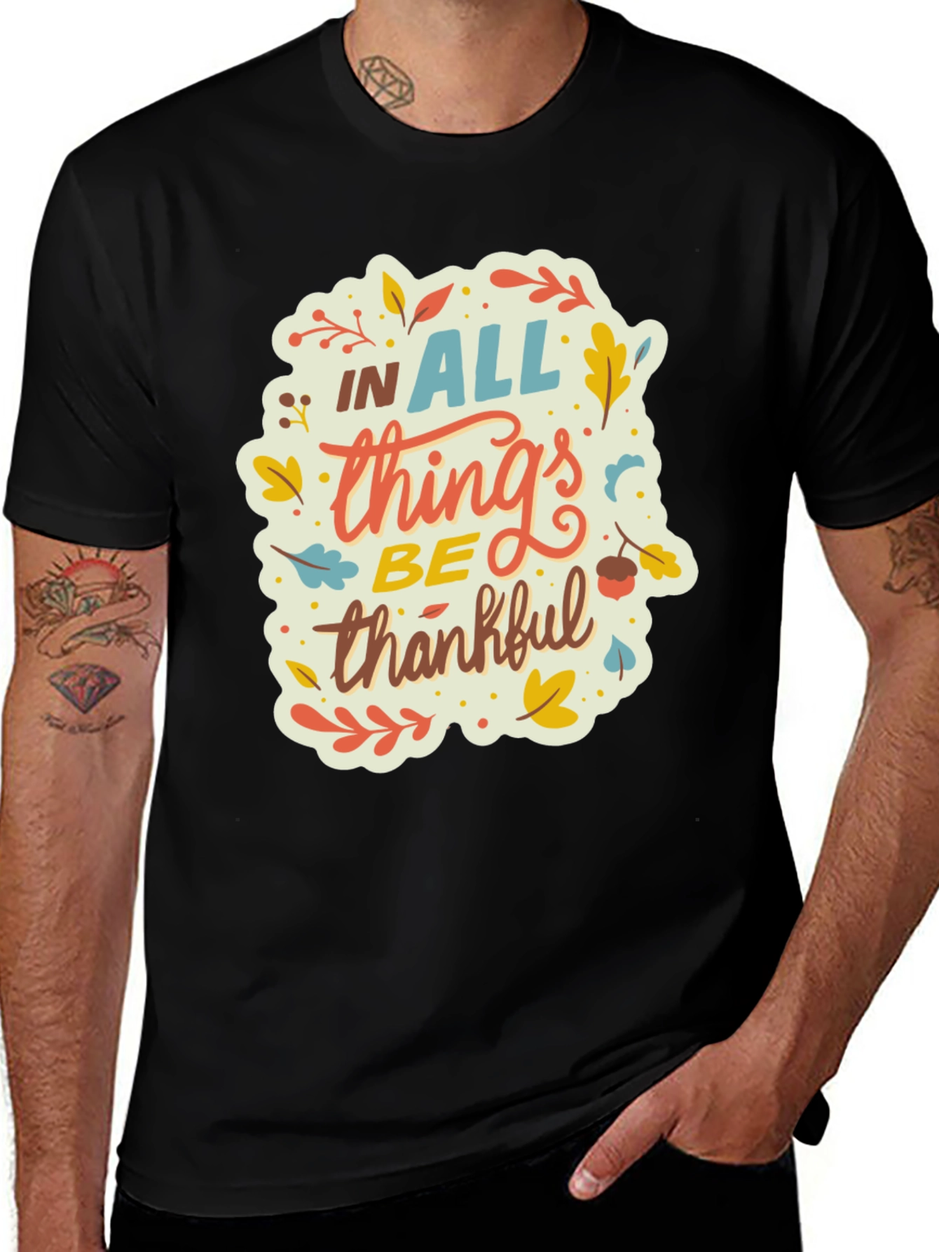 Fall Thanksgiving Graphic T-Shirt - Be Thankful