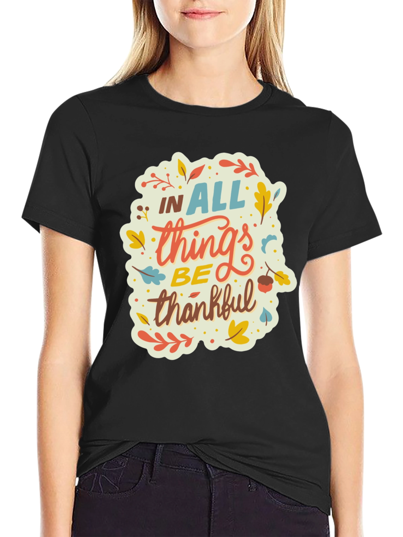 Fall Thanksgiving Graphic T-Shirt - Be Thankful
