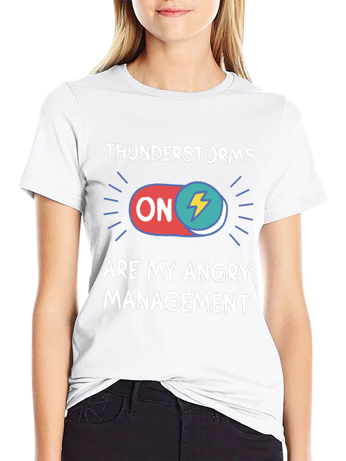 Thunderstorms Are My Angry Management Black T-Shirt