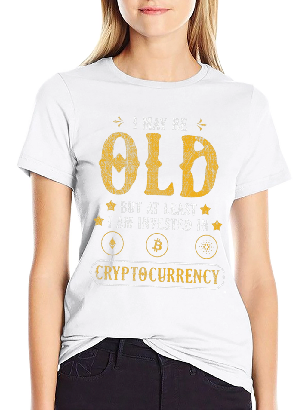 I May Be Old Crypto Investor Graphic T-Shirt