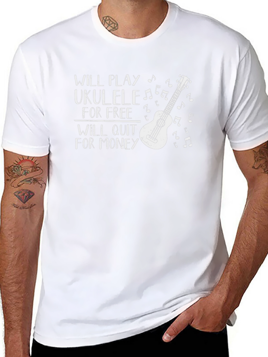 Ukulele Player T-Shirt - Will Play for Free