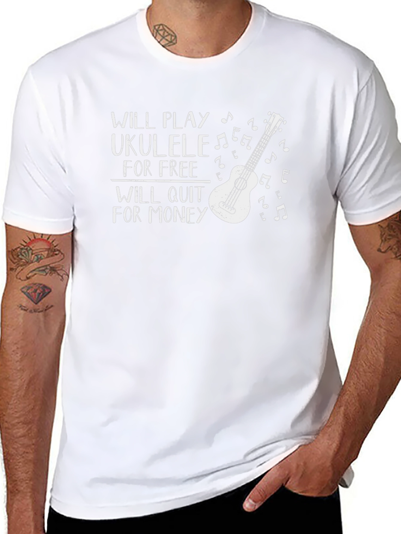 Ukulele Player T-Shirt - Will Play for Free