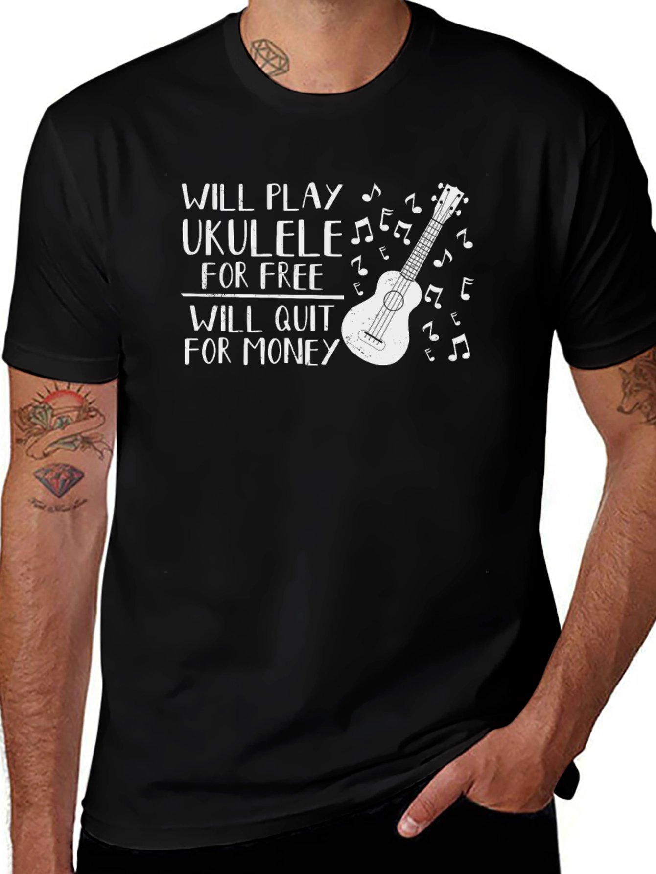 Ukulele Player T-Shirt - Will Play for Free
