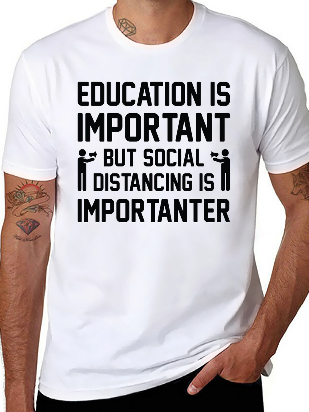 Education vs. Social Distancing Graphic Tee