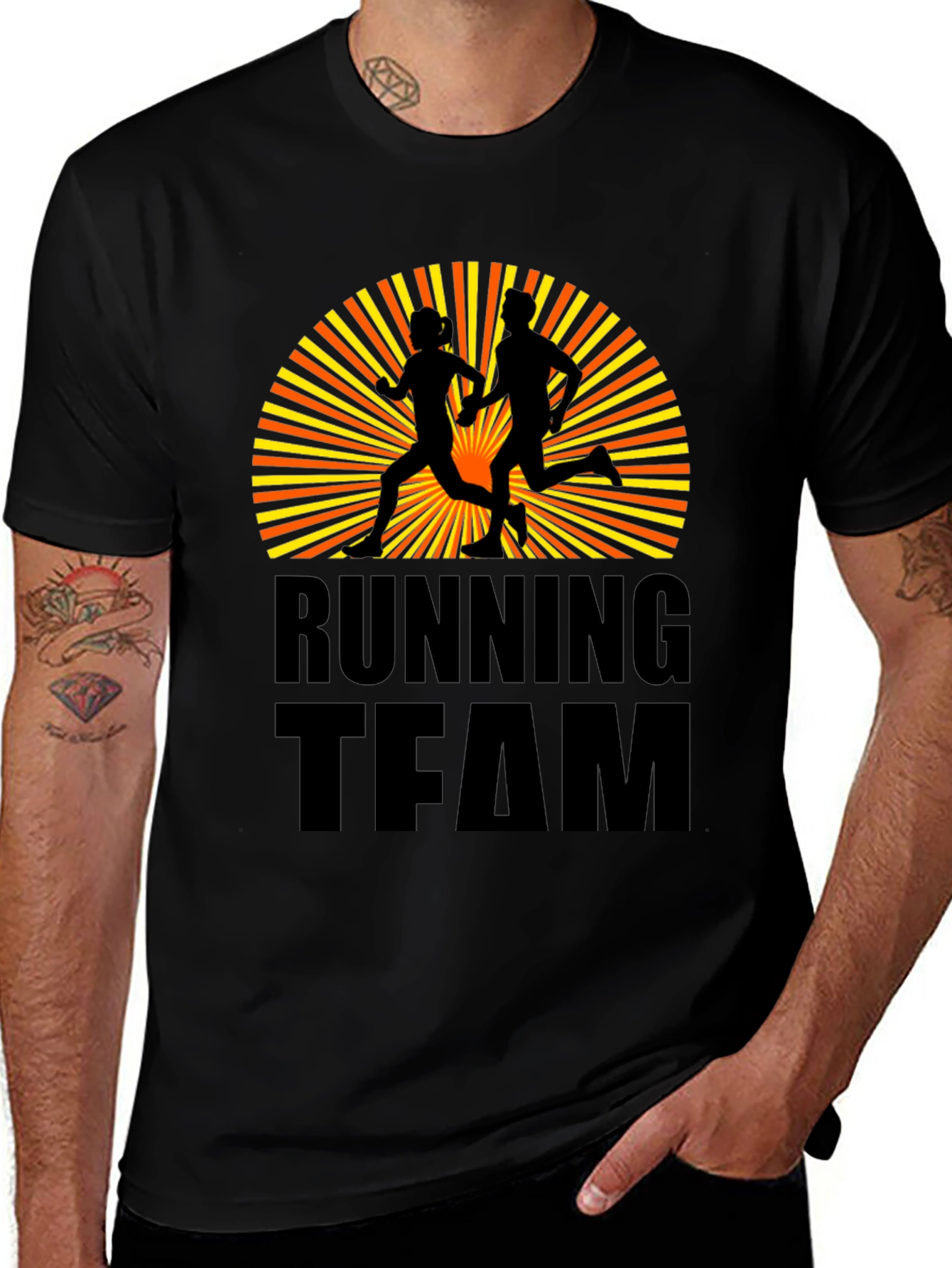 Running Team Graphic T-Shirt - Black