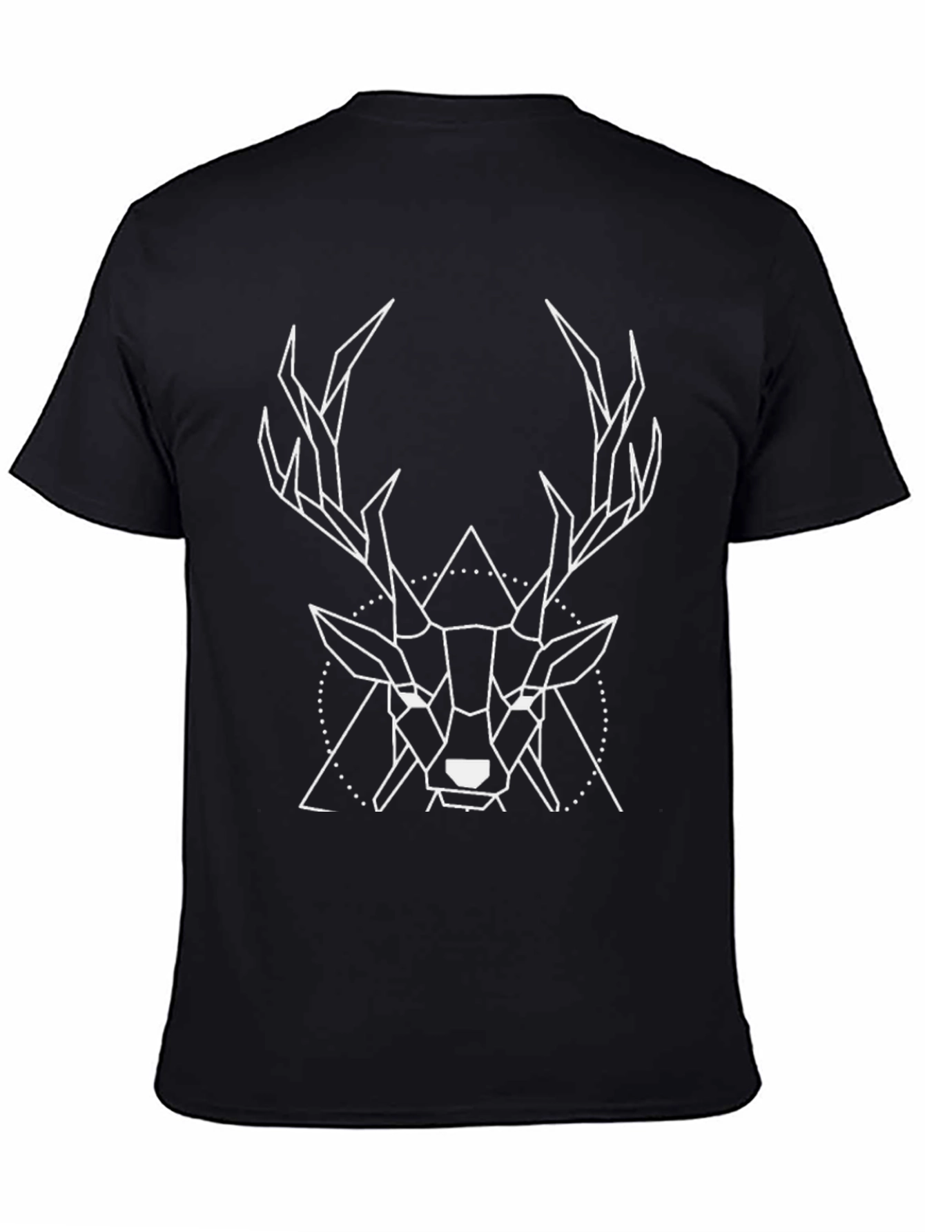 Geometric Deer Head Graphic Tee - Modern Minimalist Design