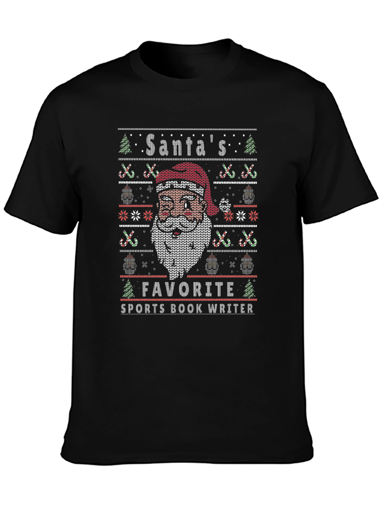 Santas Favorite Sports Book Writer Holiday Ugly T-Shirt