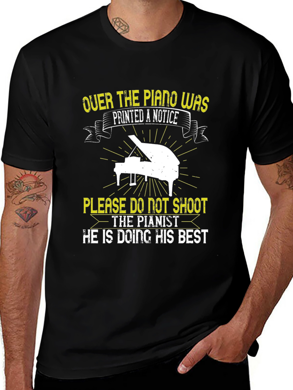 Funny Piano Player T-Shirt - Please Dont Shoot