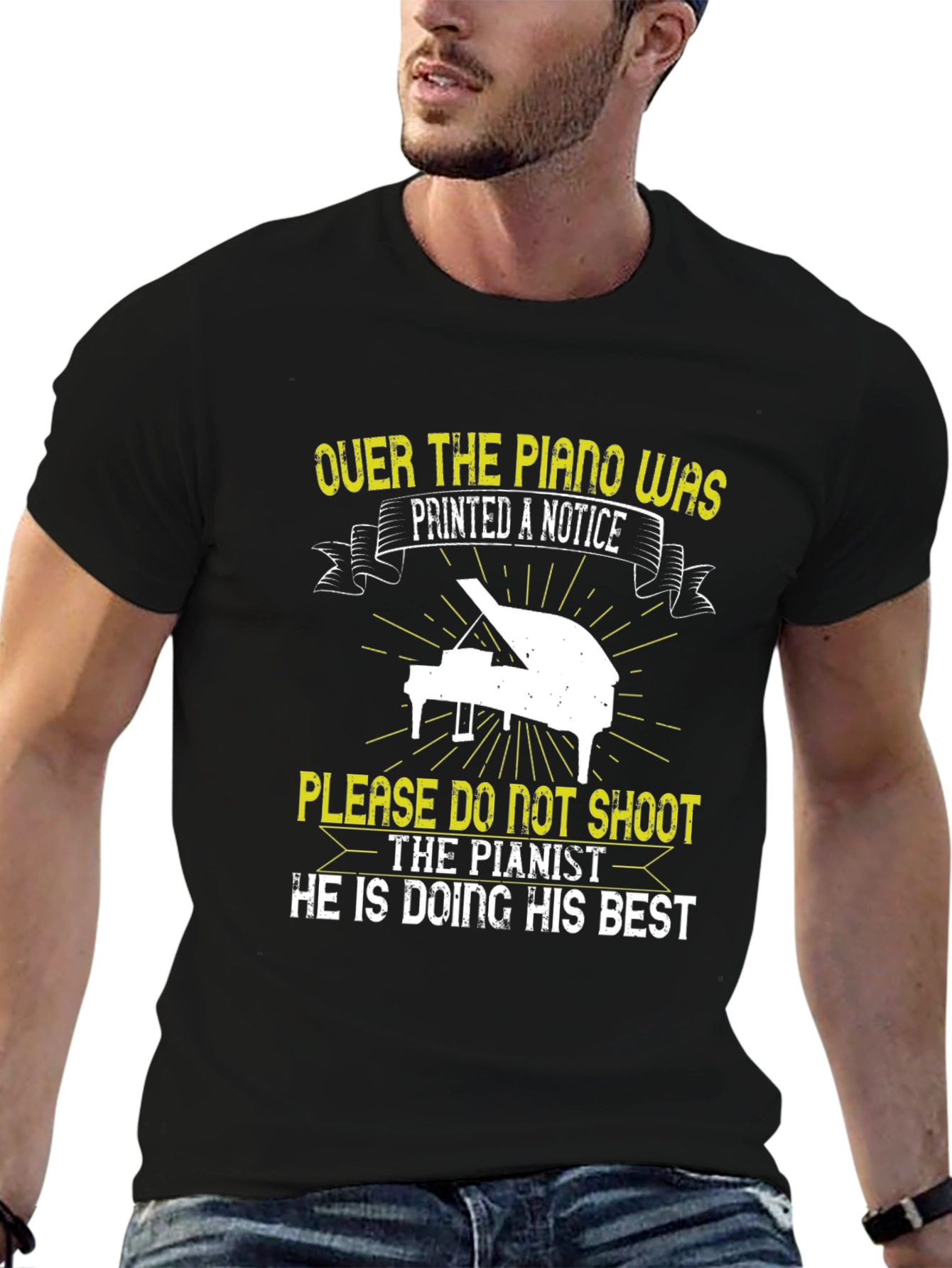 Funny Piano Player T-Shirt - Please Dont Shoot