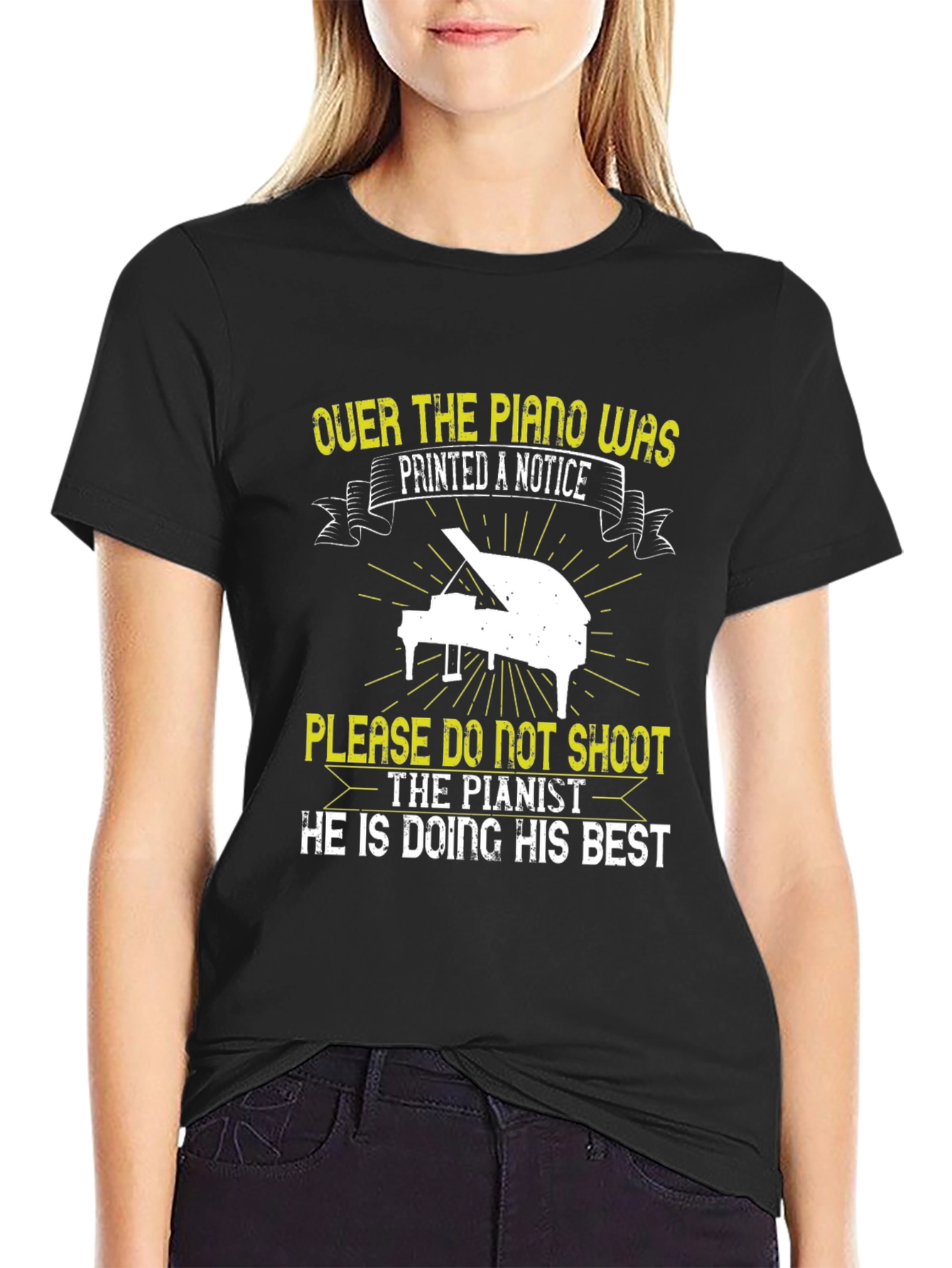 Funny Piano Player T-Shirt - Please Dont Shoot
