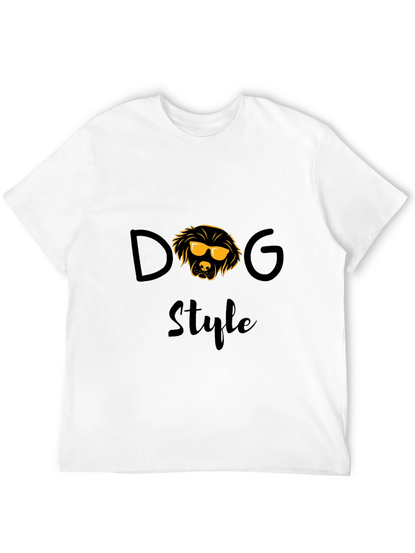 Dog Style Graphic T-Shirt - Trendy Crew Neck Tee