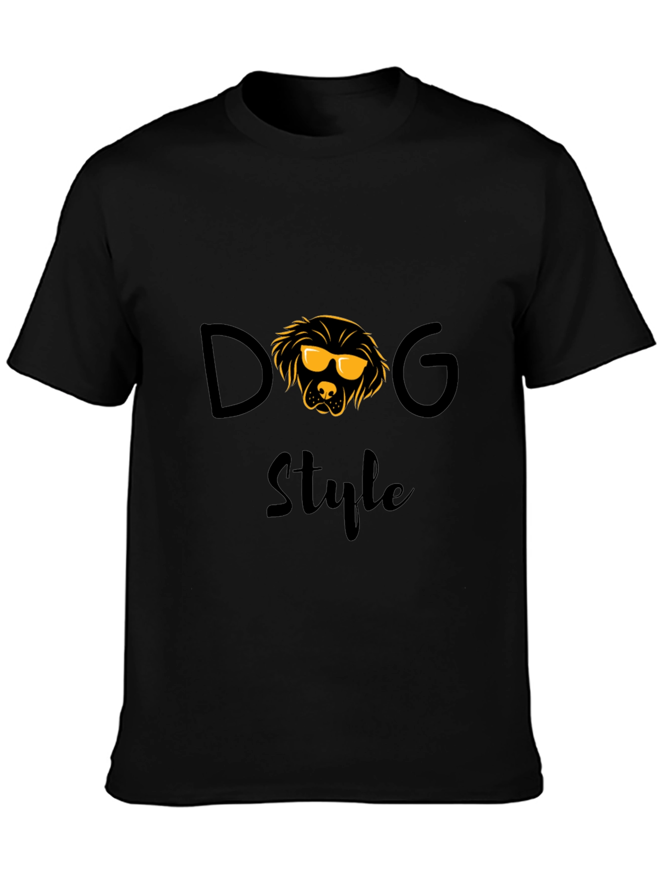 Dog Style Graphic T-Shirt - Trendy Crew Neck Tee