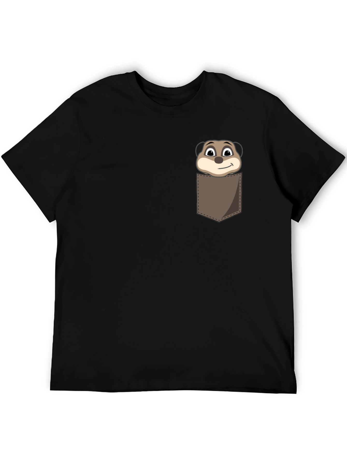 Cartoon Meerkat Pocket T-Shirt