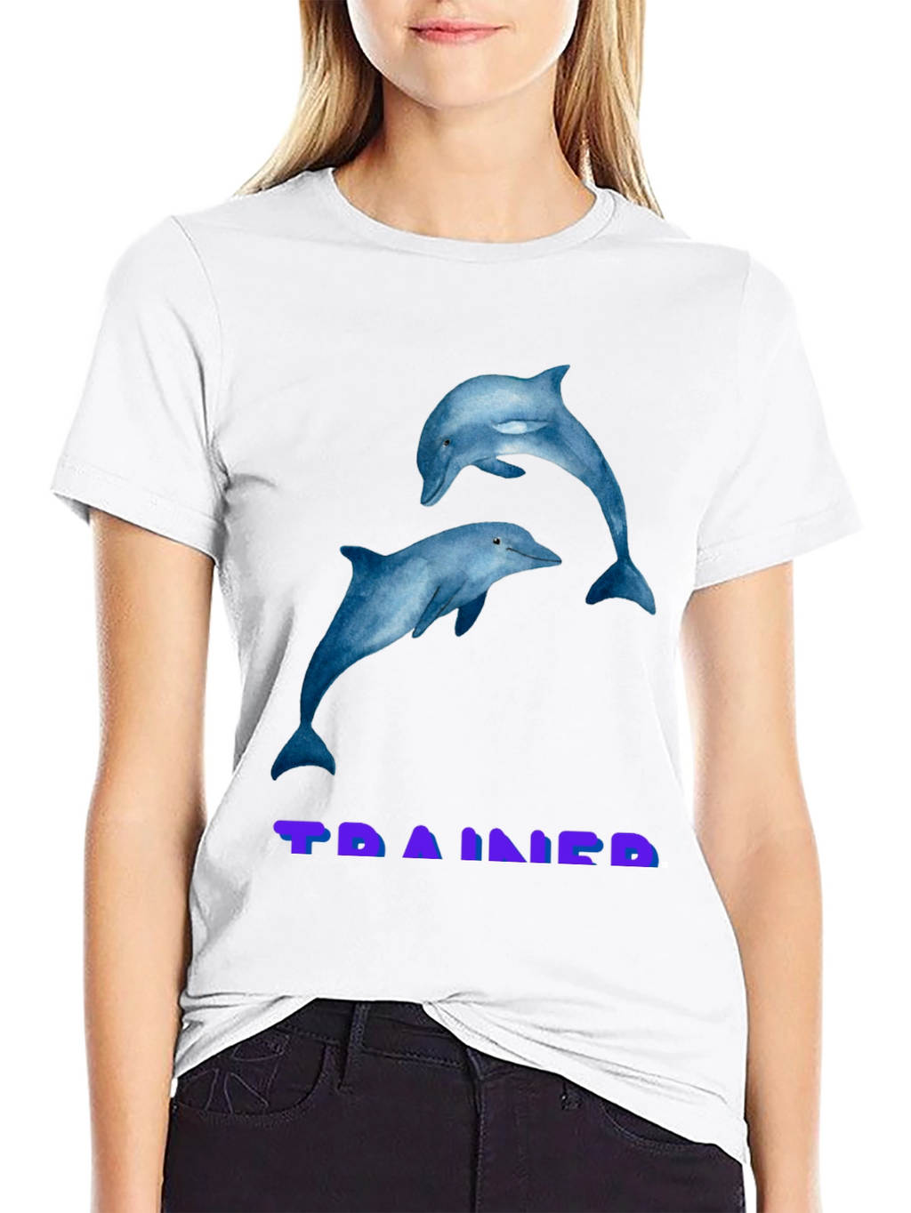 Dolphin Graphic T-Shirt - TRAINED Black Tee