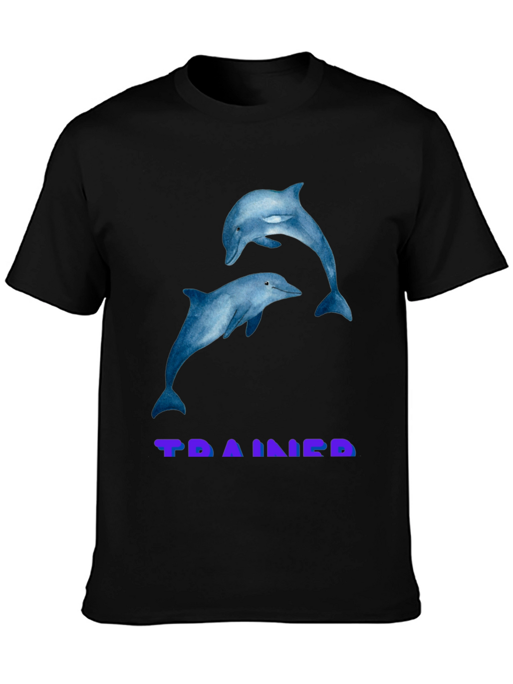 Dolphin Graphic T-Shirt - TRAINED Black Tee