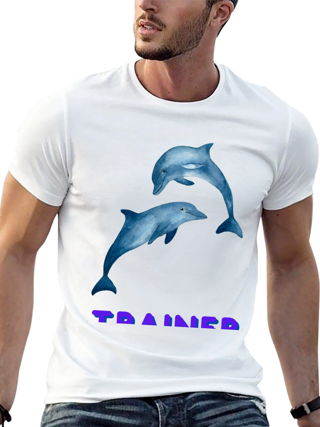 Dolphin Graphic T-Shirt - TRAINED Black Tee