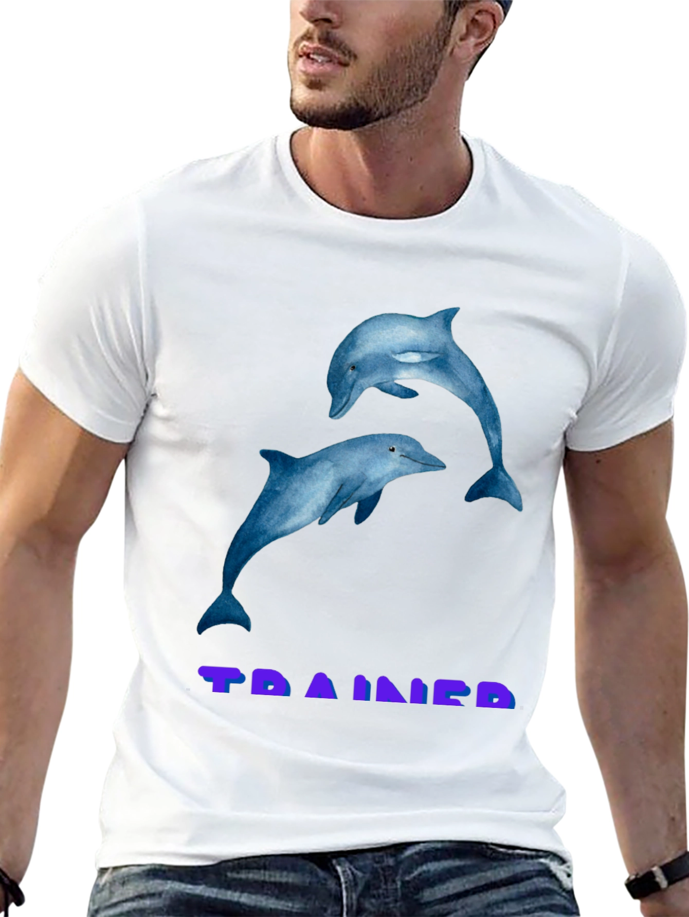 Dolphin Graphic T-Shirt - TRAINED Black Tee