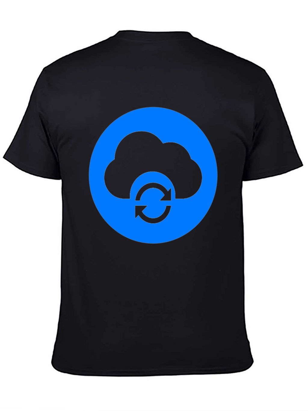 Cloud Sync Black T-Shirt - Modern Tech Design