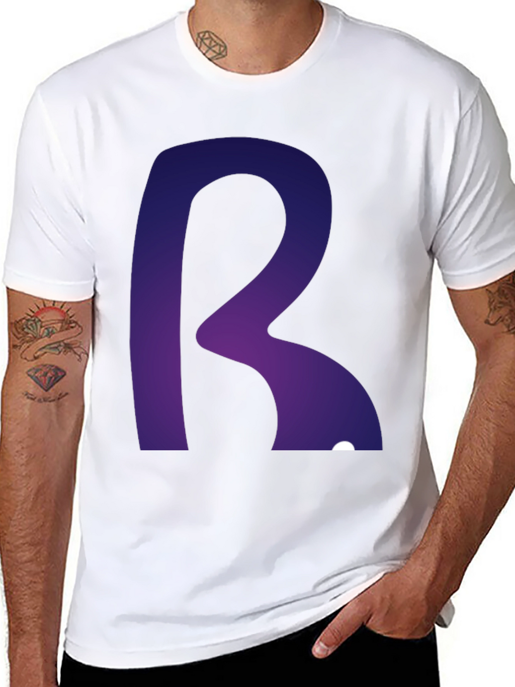 Letter R Graphic Tee - Modern Gradient Design